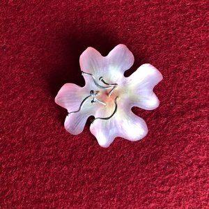Alexis Bittar Pink & Yellow Lucite Flower Brooch